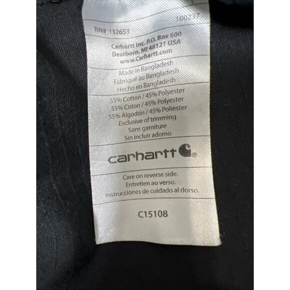 Carhartt Scrub Top Mens LARGE Black V-Neck Utility Medical Front Chest Pocket - Picture 8 of 8